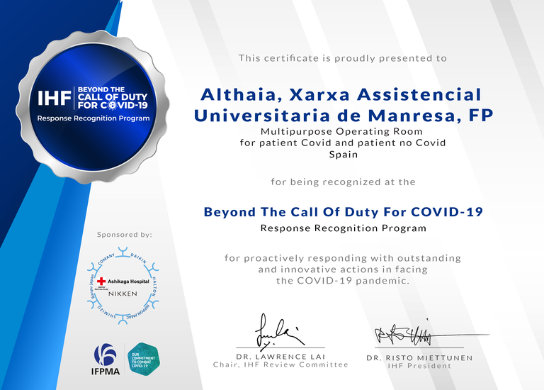 Althaia, Xarxa Assistencial Universitaria de Manresa, FP-Certificate.png